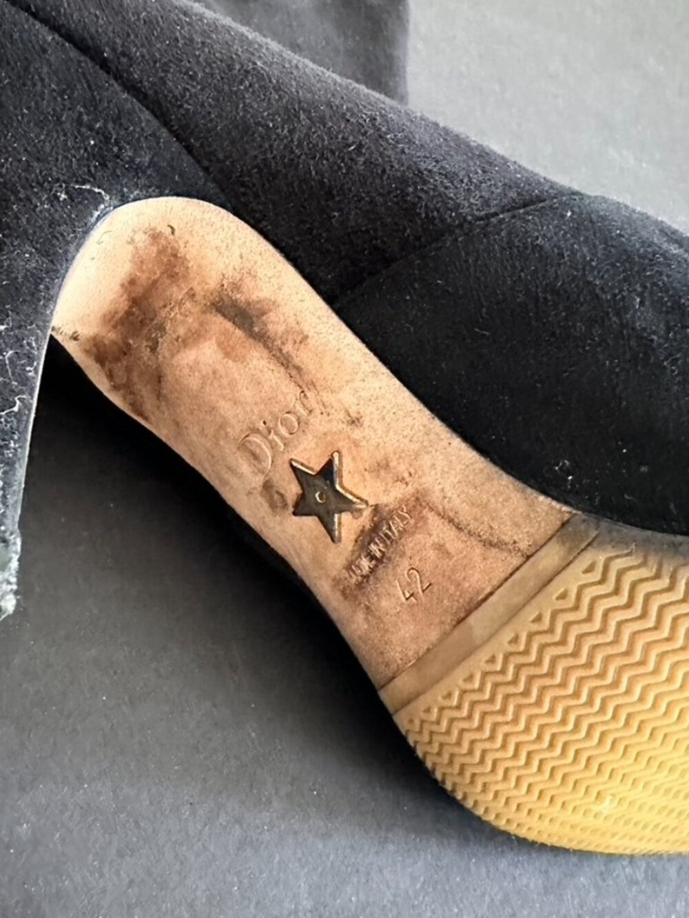 Dior Black Suede Knee High Stiletto Heel Boots Size 42 - Picture 4 of 12